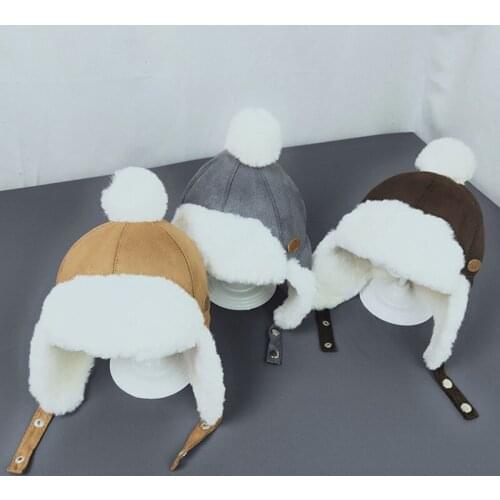 Baby Boys Girls Hat Kids Children Ear Flap Muff Winter Warm Lei Feng Plush Cap F3ME