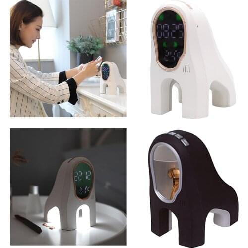 LED Digital Alarm Clock Temperature 12/24Hr Weekend Mode Table Night Light
