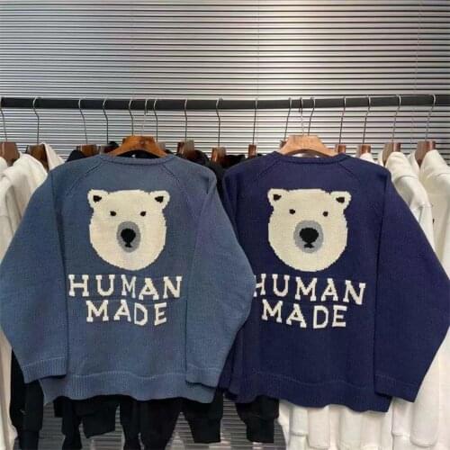 Human Made Sweater Pullovers Harajuku Men Clothing Korean Fashion Knitted Vintage Woman Sweaters Streetwear Winter Clothes Tops