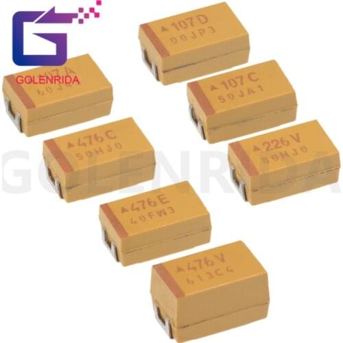 10PCS Tantalum Capacitor Type D 2.5V 4V 6V 6.3V 10V 16V 25V 35V 50V 4.7/6.8/10/15/22/33/47UF 100/150/220/330/470/680/UF D7343