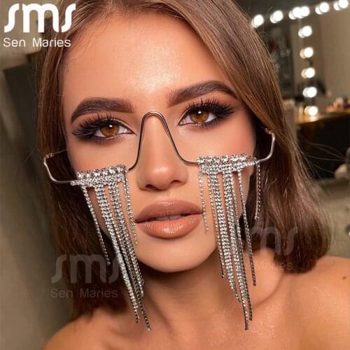 Diamond Steampunk Sunglasses Frames Rhinestone Eyeglasses Frames For Women Vintage Sunglasses Frames For Men Eyewear Decoration