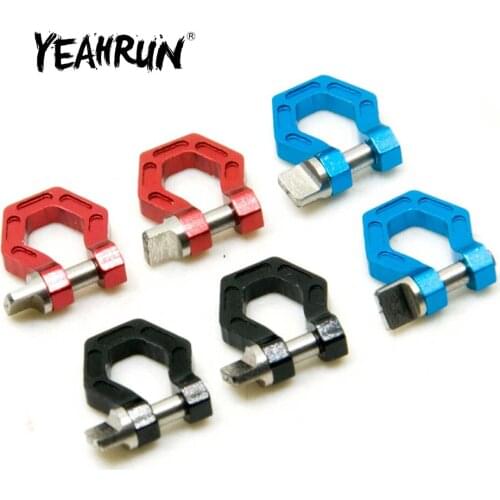 YEAHRUN 2Pcs Metal Alloy CNC Tow Shackle D-Rings Hooks for Axial SCX10 1/10 RC Crawler Car Truck Parts Accessories