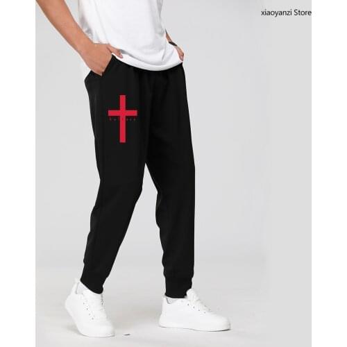 Christian Men Women Printing Cross Funny Spring Autumn Sweatpants Faith Clothing Streetwear Brand Sports Long Pants Trousers