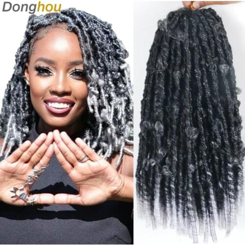 Butterfly Locks Hair Grey 14 In Butterfly Locs Pre looped Butterfly Locs Crochet Hair Crochet Butterfly Twist 20 Strands/Pack