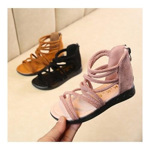 New suede childrens sandals girls princess shoes in the big boy open toe Roman shoes baby sandals tide 2020 summer