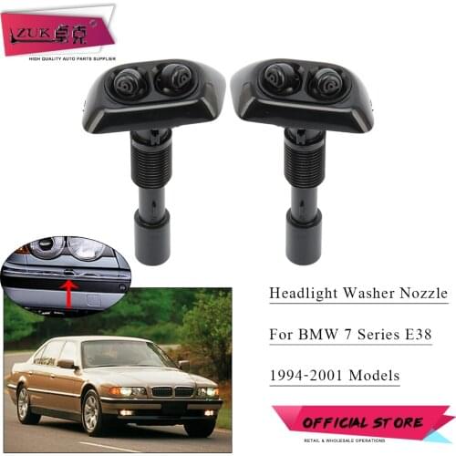 ZUK For BWM 725 728 730 735 740 E38 1994-2001 Headlight Cleaning Water Sprayer Nozzle Jet Unpainted Head Lamp Washer Actuator