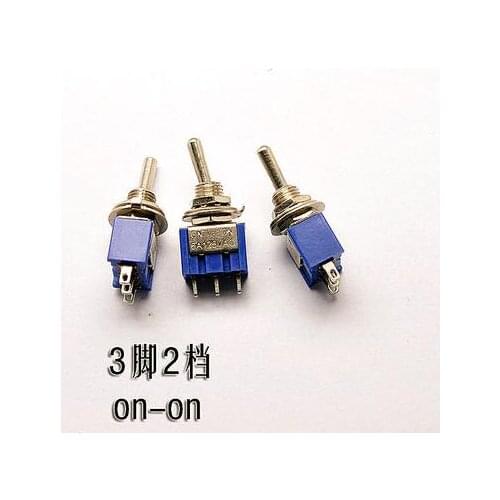 10pcs/lot Mini MTS-102 3-Pin ON-ON 6A 125V 3A250VAC Toggle Switches Good Quality