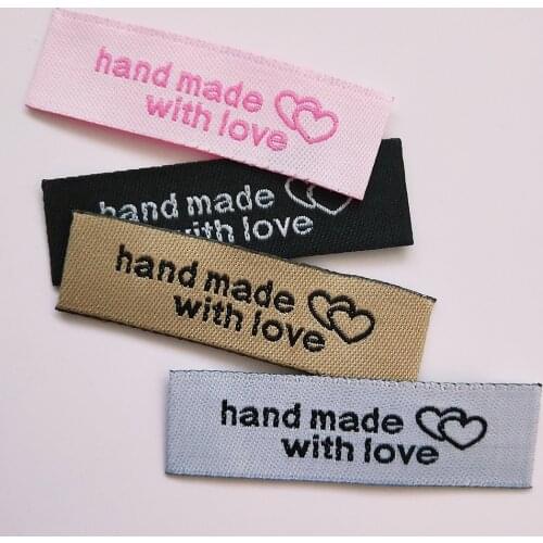 20 pcs 50x15mm Garment Label Fabric Handmade Tags Colorful Tag for Cloth Bag Hat Bbackpack Handcraft Sewing Accessories HYX-3