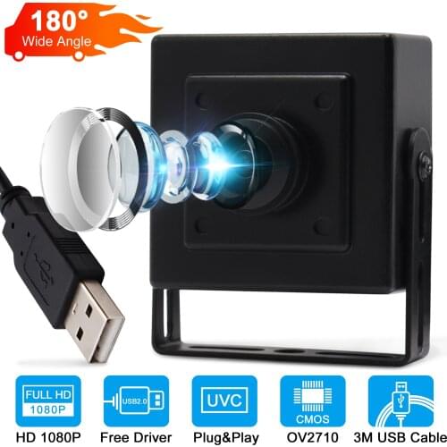 720P Mini HD Cam Wide Angle 170degree Fisheye Lens Usb Webcam Camera HD Android with MIC Audio Microphone for Indoor Security