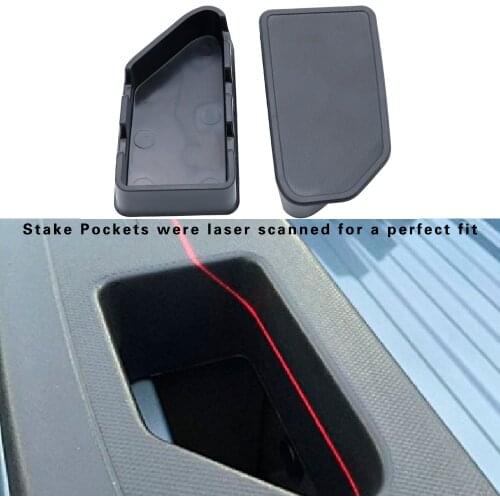 2Pcs Truck Stake Pocket Covers Caps Bed Rail Stake Pocket Covers For 2014-2018 Chevy Silverado GMC Sierra Accessories