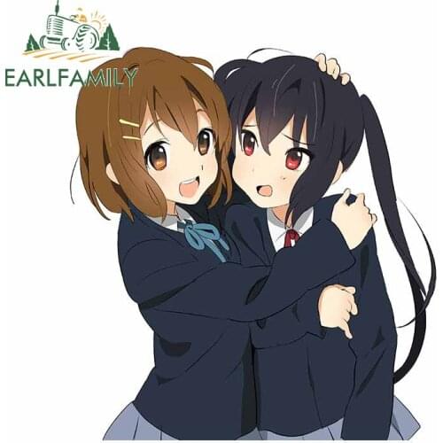 EARLFAMILY 13cm x 12.3cm For K-on Graffiti Car Sticker Vinyl Material Decal Laptop Car Door Protector Personality Decoration