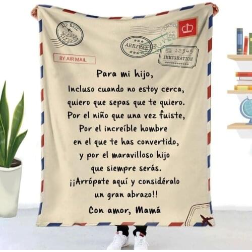 Flannel Throw Blanket Letter Printed Quilts Air Mail 3d Print Keep Warm Sofa Child Blanket Home Textiles Dreamlike Family Gift