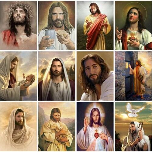 Huacan 5D Diy Diamond Mosaic Sale Jesus Kits Diamond Painting Portrait Pictures Of Rhinestones Handmade Gift