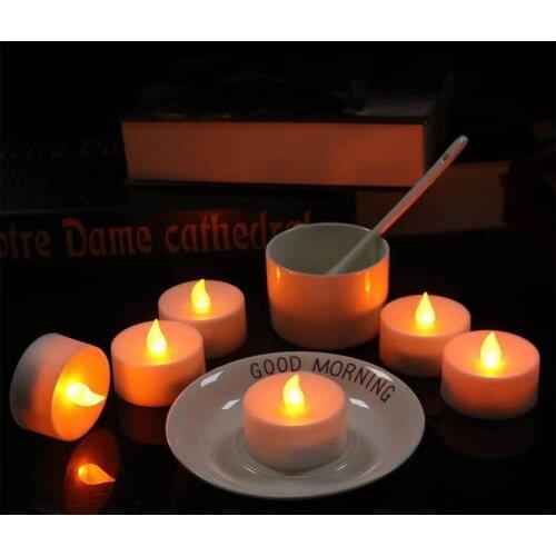 Simulation LED electronic battery powered birthday party wedding proposal smokeless tea candle light wedding site layout party