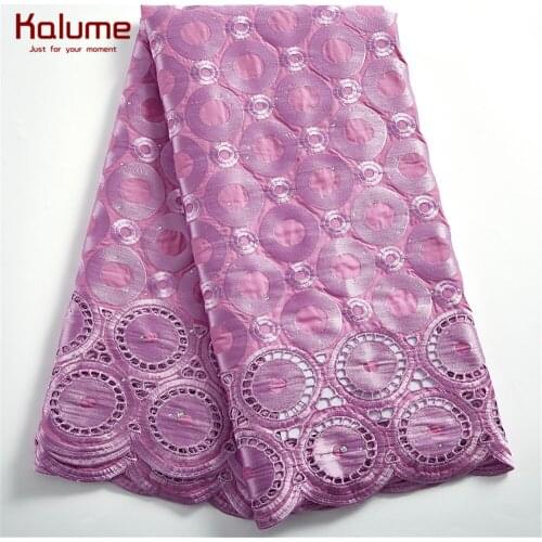 Kalume African Lace Fabric 2021 High Quality Swiss Voile 100% Cotton Sewing Materials Nigerian Lace Fabric For Party Dress F2422
