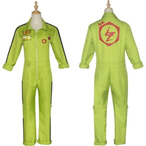 Anime Danganronpa Kazuichi Souda Cosplay Bright Green Jumpsuit Unisex Green Jumpsuits Pants Halloween Costume Full Set