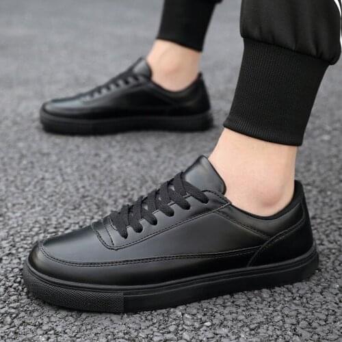 Summer and autumn new students' small white shoes mens leisure sports leather mens shoes students' running skateboarding