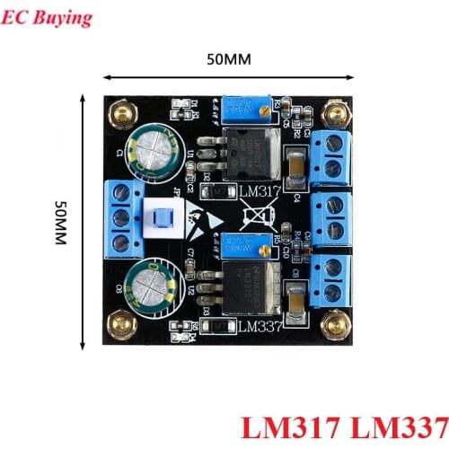 LM317 LM337 Positive and Negative Linear Regulated Dual Power Adjustable Power Supply Board Step Down Buck Module