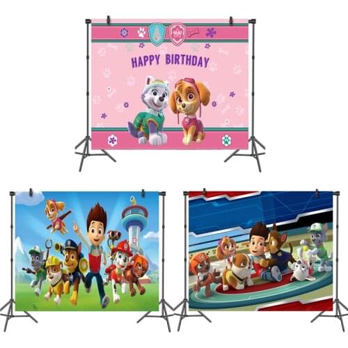 Cartoons Paw patrol Children birthday party Photography background cloth lovely Dog Photo Take pictures Decoration Supplies