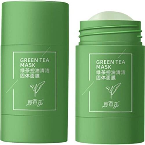 Green Tea Cleansing Mask Oil Control Clearing Solid Mask Moisturizing Blackhead Fine Pores Mud Mask Skin Care TSLM1
