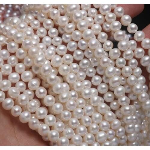 Jewelry Wholesale natural freshwater pearl 6-7mm round loose bead DIY jewelry necklace bracelet beads 36cm