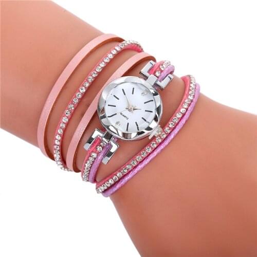 Wholesale Women Gold Rhinestone Luxury Crystal Gemstone Wristwatches Fashion Casual Women Bracelet Quartz Watches