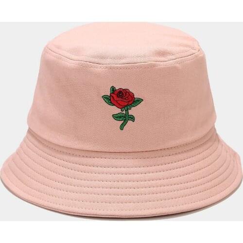 Modern Unisex Bucket Hat Hiking Climbing Hunting Fishing Outdoor Protection Rose Print Caps Mens Womens Summer Sun Hat
