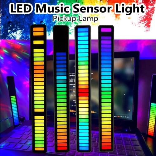Pickup Rhythm Light USB LED Strip Light DIY Music Ambient Lamp in the Car Speaker Computer Luminous Light Ornaments RGB Colorful