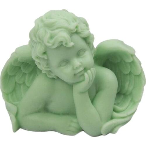 3D Angel Candle Silicone Mold Clay Handmade Soap Fondant Form Chocolate Mould Plaster Cake Decorating Tools Candle Making Mold