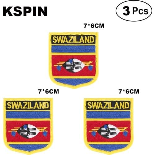 Swaziland Shiled Shape flag patches national flag patches for Cothing DIY Decoration