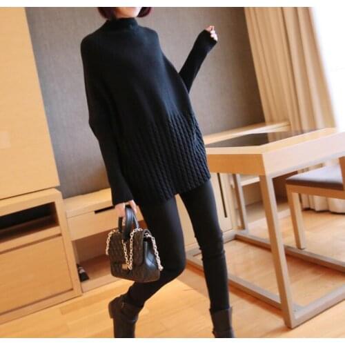 Women Autumn Winter Twist Bat Sleeve Sweater Ladies Solid Color Thick Sweaters Knitwear Knitted Tops Pullovers Female Loose Knit