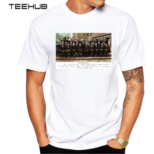 TEEHUB Mens New Fashion Solvay Conference 1927 printed Short Sleeve T-Shirt Cool Tops Hipster T-Shirts