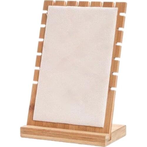 Vertical Wooden Board Jewelry Organizer Necklace Earring Display Jewelry Stand Multifunction Storage Box