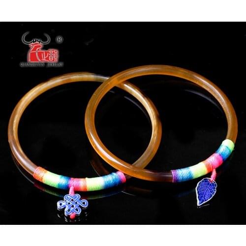 The inner diameter is about 55mm.natural yak Angle bracelet hand-woven accessories bracelet