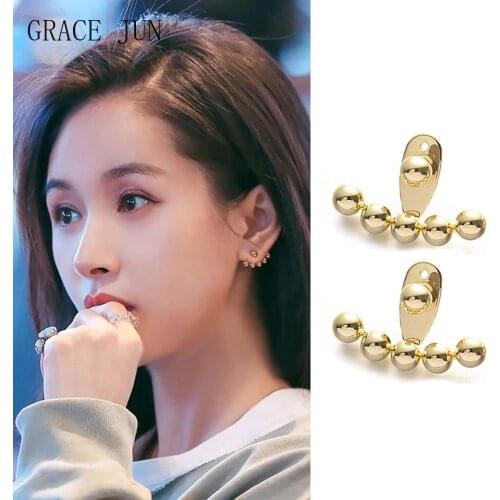 GRACE JUN High Quality Clip on Earrings No Pierced for Women Fashion Luxury Silicone Cushion Statement Fake Piercing Earrings