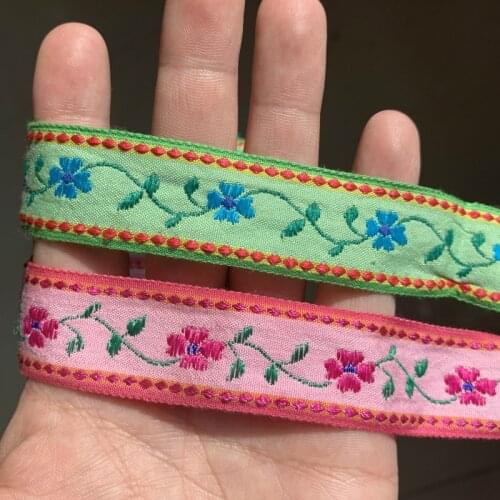 ZERZEEMOOY 1 inch 25mm 2yard/pack Make Old Flower Lace Manual Jacquard Ribbon Lace MJZD19120402