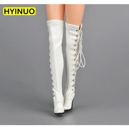 1:6 Scale Sexy Female Exquisite White High Tube Strap Womens Boots Women Model Figure For12"Body Action Figures DollAccessories