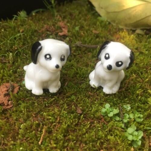 ZOCDOU 1 Piece Black Ear Dog Puppy Doggie Pup Pet Animal House Model Statue Figurine Crafts Figure Ornament Miniatures Desk