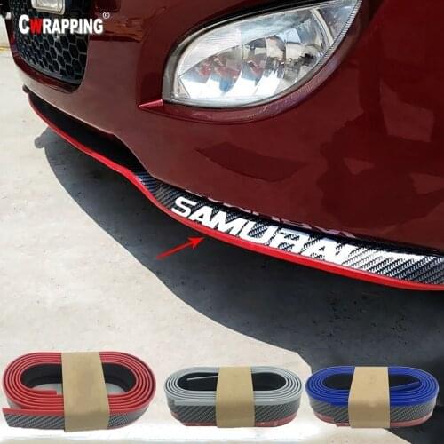 2.5m Car Protector Front Bumper Lip Black Soft Carbon Fiber Splitter Body Kit Spoiler Rubber Bumper Strip Car Styling Decoration