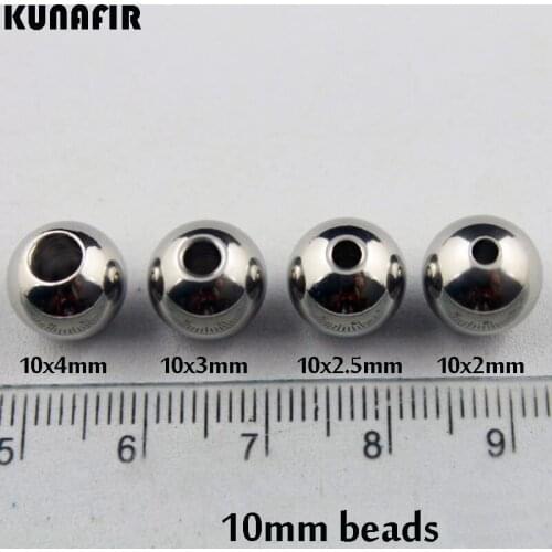 2mm/2.5mm/3mm/4mm hole 10mm smooth stainless steel beads ball jewelry DIY parts accessories 100pcs ZSP032