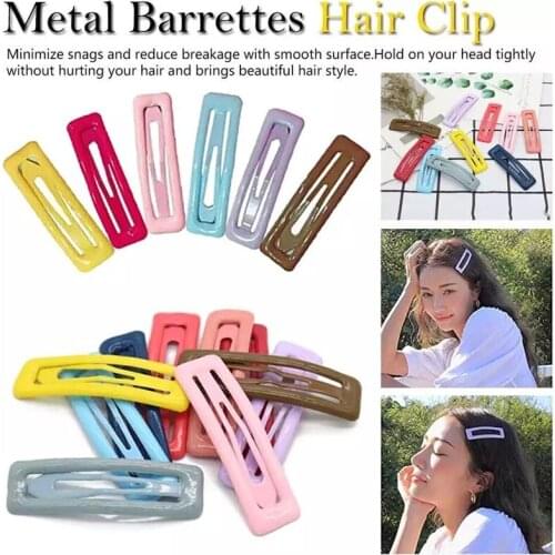 2PCS Color Square Candy Hair Clips Alloy For Girl Hairpin Summer Cartoon Hairclips BB Clip Fashion Solid Color Hair Accessories