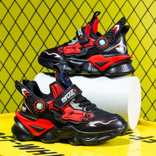 2021 Spring Kids Shoes Mecha Sneakers For Boys Girls Sports Shoes Lightweight Children Leather Casual Walking Shoes 2068