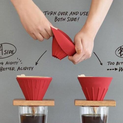 3-Color Food-Grade Silicone Collapsible Portable Outdoor Drip Coffee Filter Cup Cone Type 1-2 Person Soft Filter Accessories