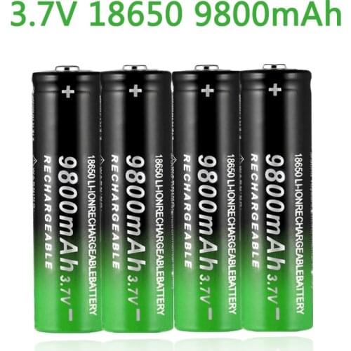 18650 Battery 3.7V 9800mAh high capacity battery rechargeable lithium battery for Flashlight Torch Toys free Shipping