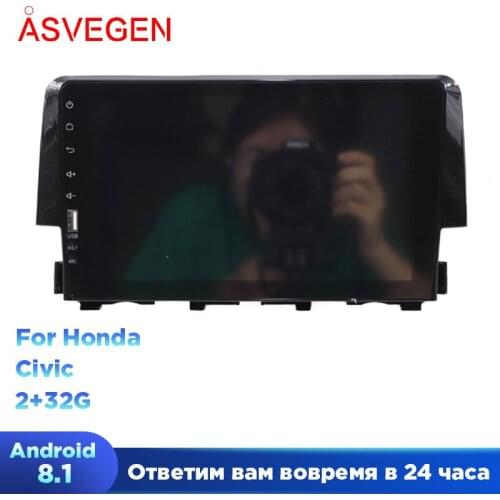 Android 8.1 Car Radio Player For Honda Civic Ram 2G 32G Auto GPS Navigation DVD Multimedia Stereo