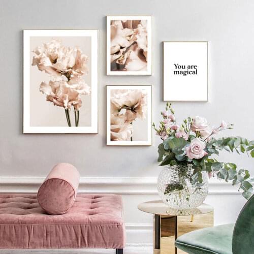 Gentiana Flower Poster Floral Print Incentive Quote Wall Art Scandinavian Decoration Canvas Painting Picture Modern Home Decor