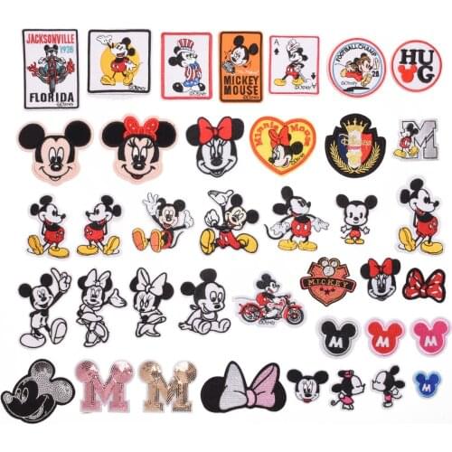 Disney Mickey Cartoon Iron on Patch Embroidered Clothes Patches for Clothing Kids Umbreon Cloth Stickers Garment Appliques