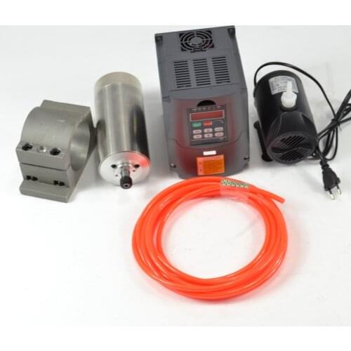 ER11 1.5KW CNC Spindle 110V Kit Water Cooled Spindle Motor & matching Spindle Inverter & 80mm Clamp & Water Pump & 5M Pipe