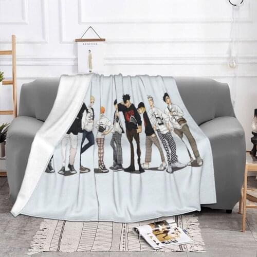 Haikyuu Season 4 Poster Blanket Flannel Summer Volleyball Breathable Lightweight Thin Throw Blankets for Home Couch Bedspreads