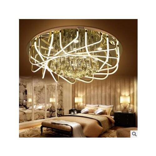 Crystal Light Living Room Round Lamp Modern Simple Restaurant Lighting Bedroom Hall Atmosphere LED Ceiling Light